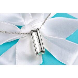100% Authentic Tiffany and Co. Necklace 1837 Loop Oval Pendant Sterling Silver